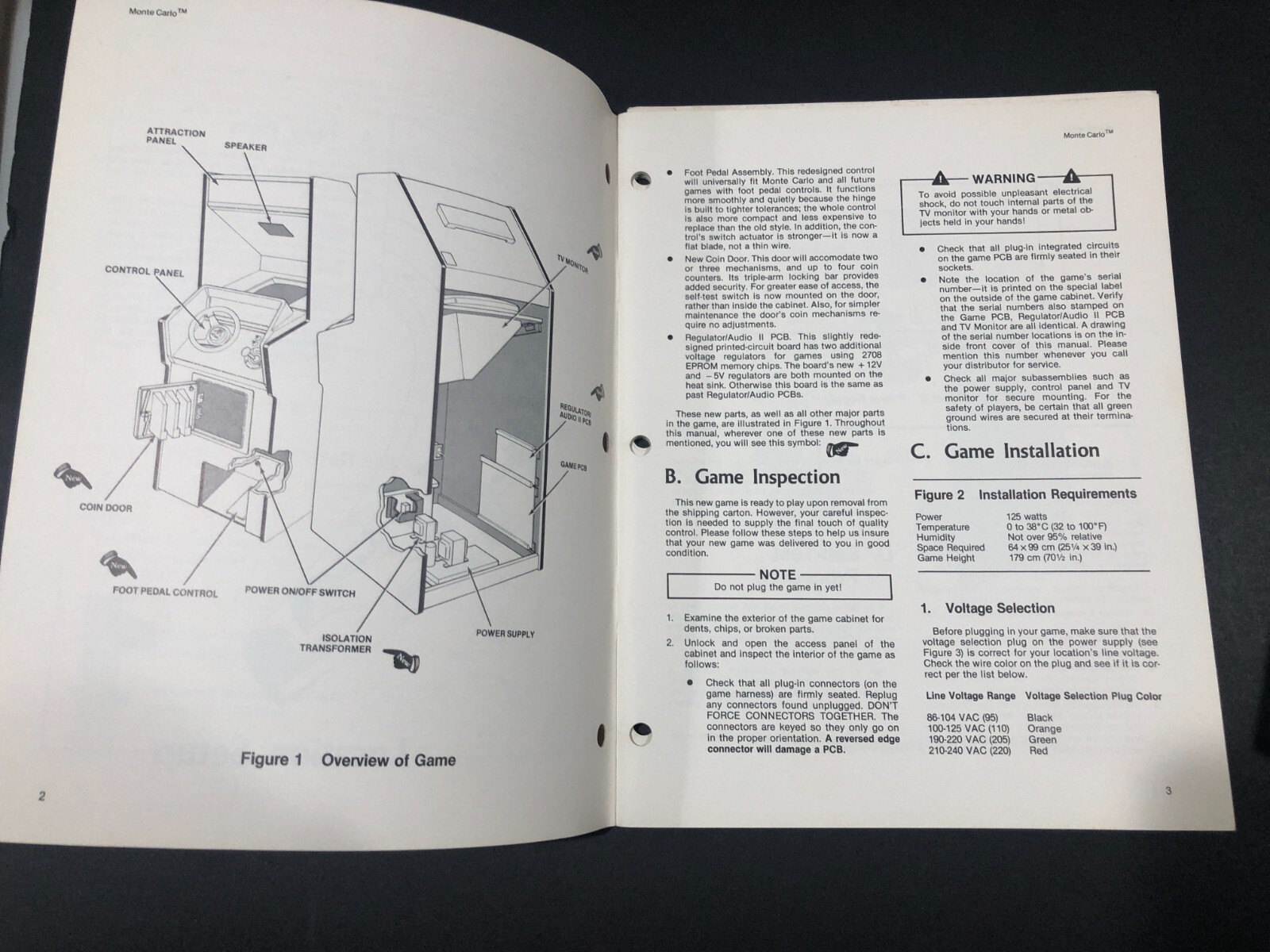 Atari Monte Carlo Arcade Operation Manual