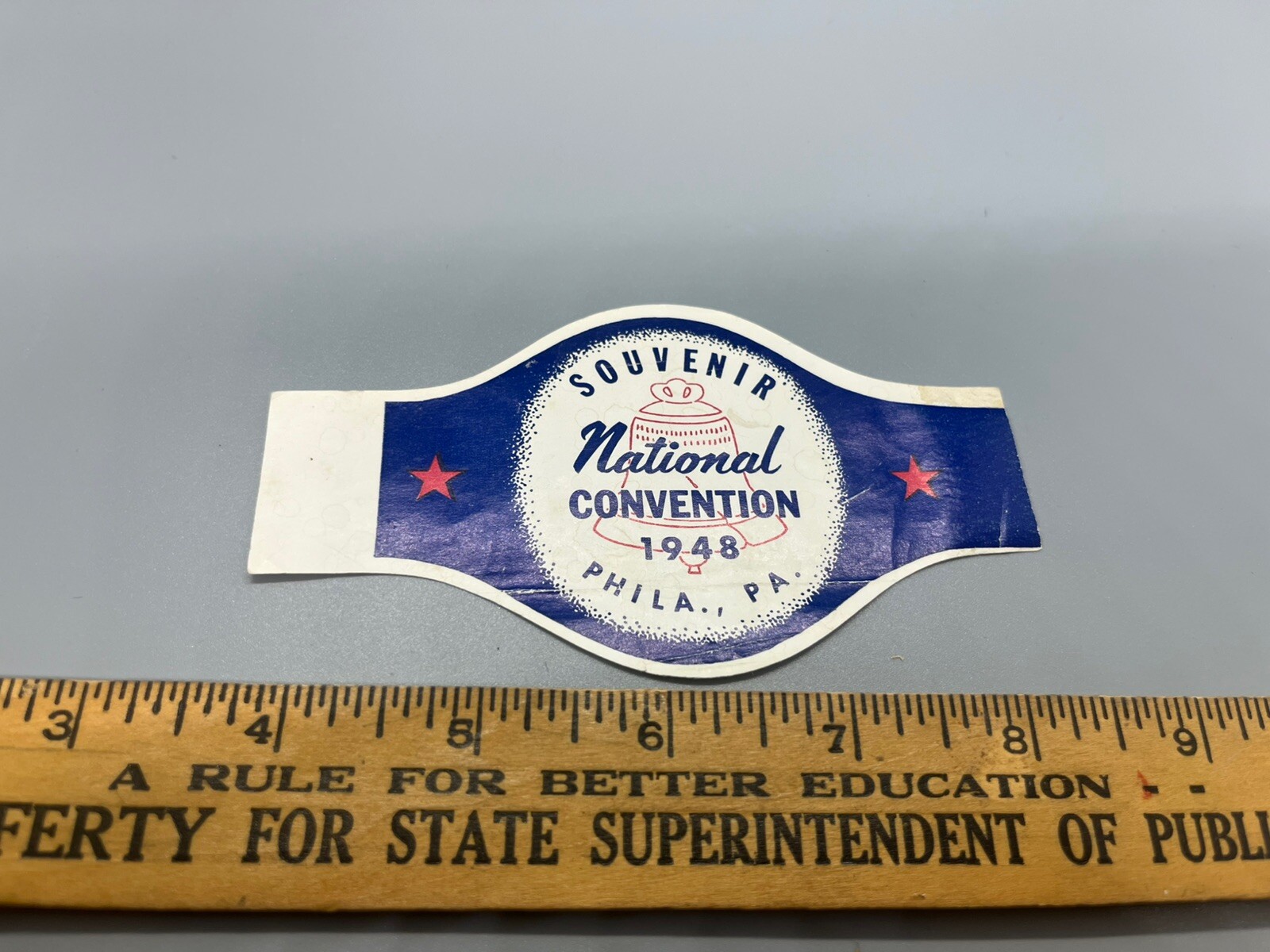 1948 Republican National Convention Cigar Band Candidate Thomas Dewey Historic!