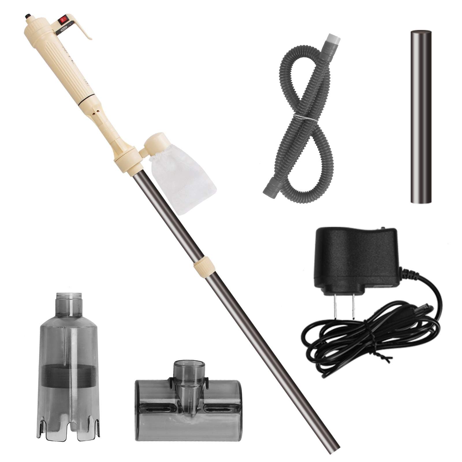 Electric Aquarium Gravel Cleaner Kit, Automatic Fish Tank Vacuum Siphon
