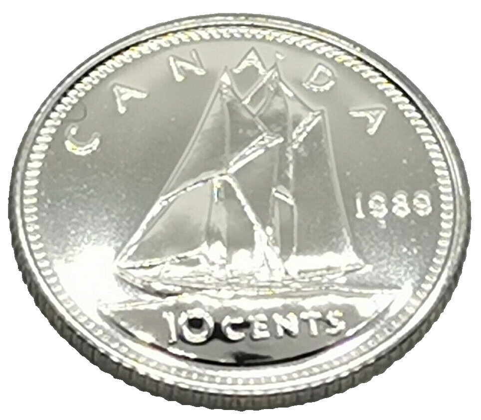 Proof Elizabeth II / Re-designed Bluenose 10 cents 1989 CANADA (699H)