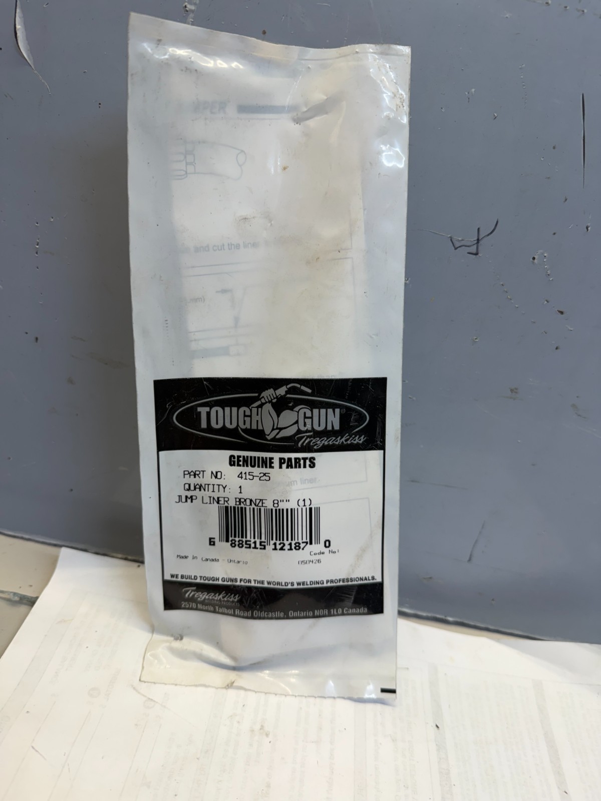 TREGASKISS TOUGH GUN 415-25 BRONZE JUMP LINER 8" NEW FREE SHIPPING