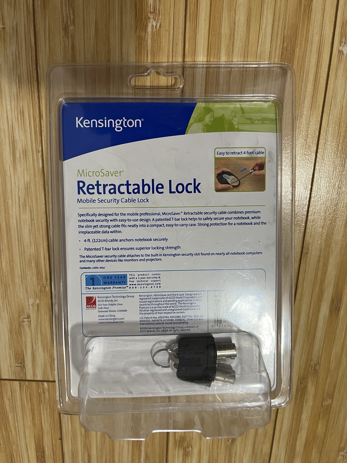 Kensington Retractable Lock MicroSaver Mobile Security 4ft Cable 64053 Sealed