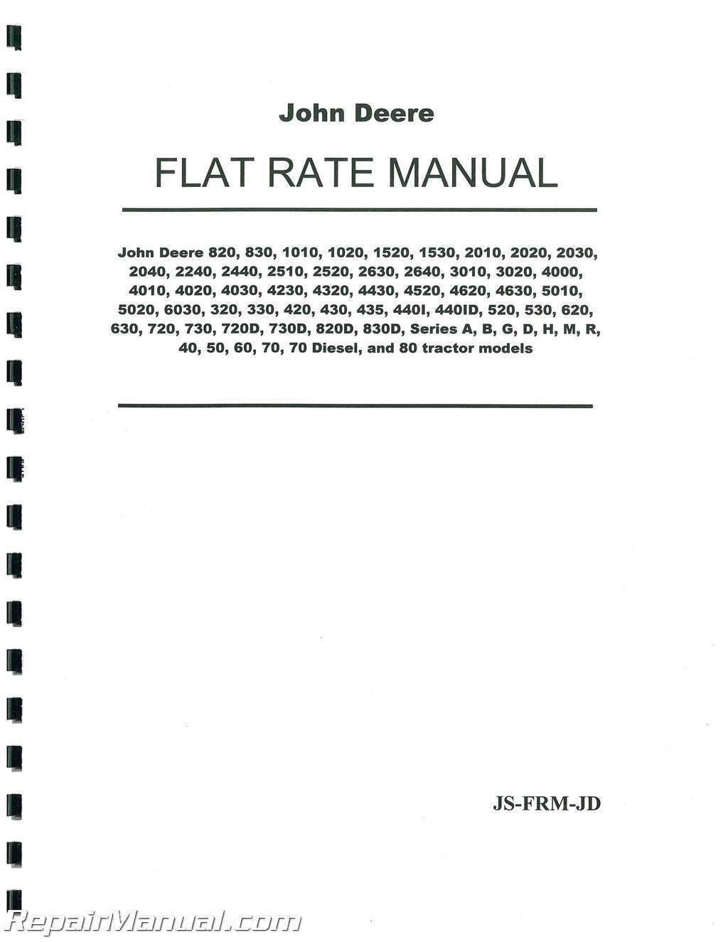 John Deere Tractor Flat Rate Manual