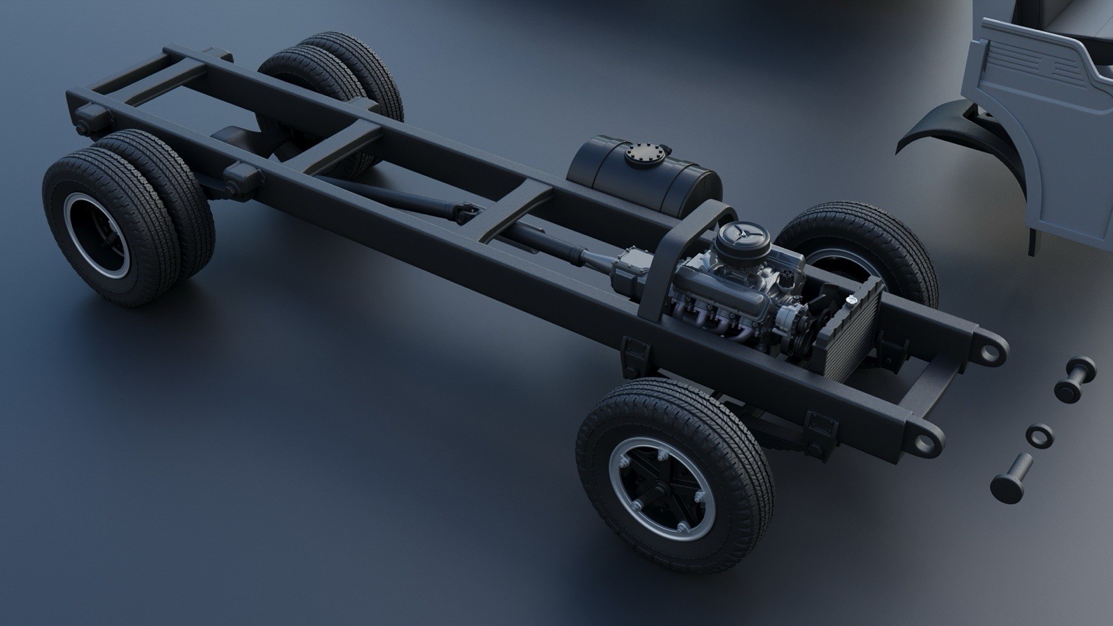 3d Printed 1/25 1972 C-700 Ramp Truck