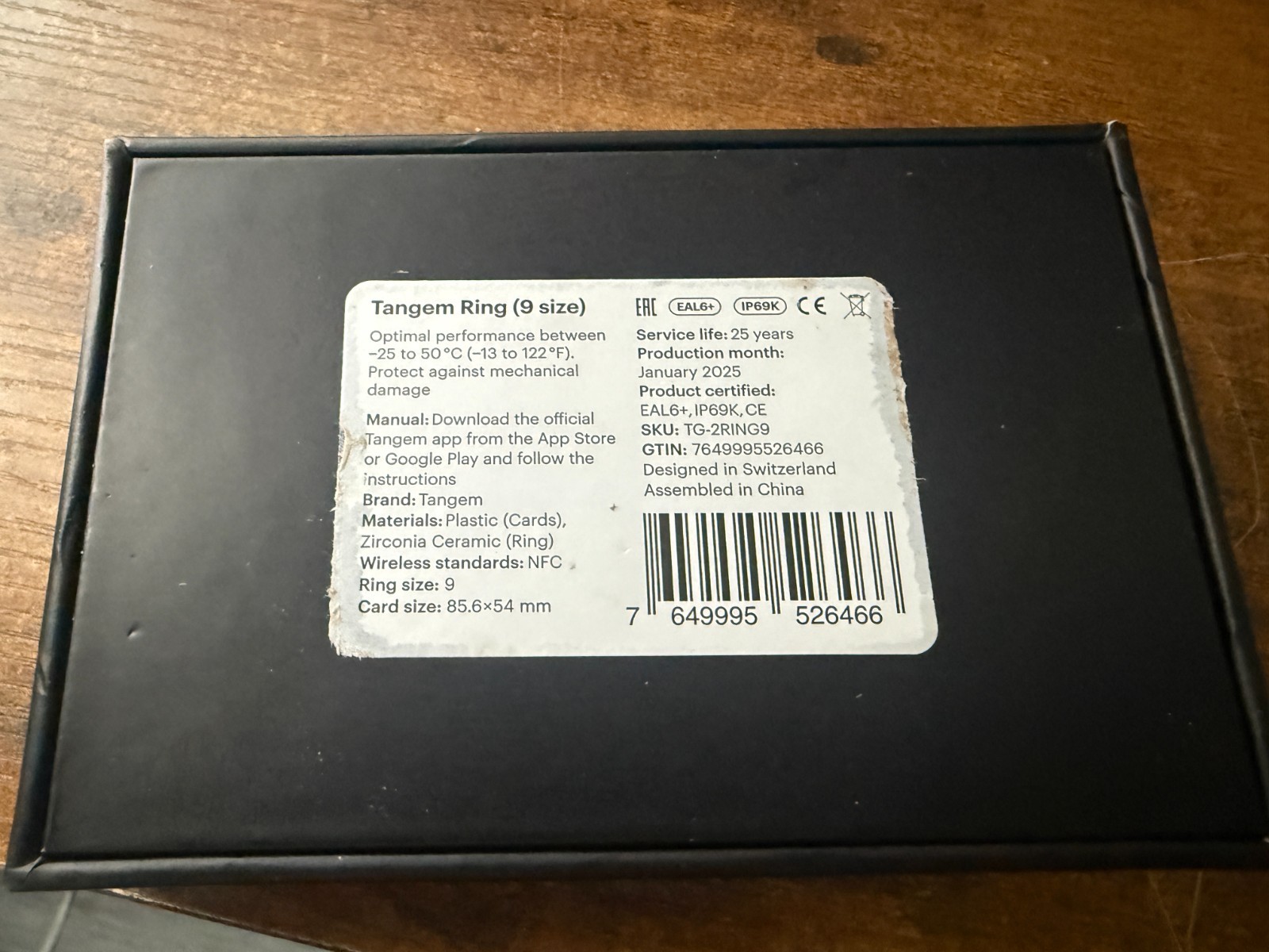 Tangem Wearable Crypto Wallet 2 Cards With Ring Size 9