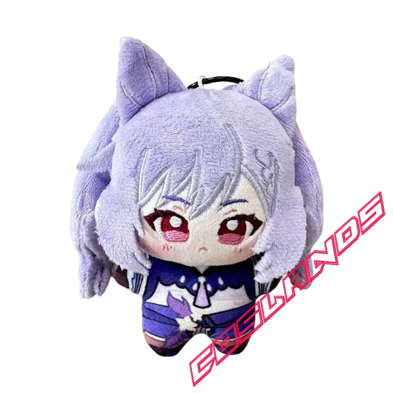 12cm Genshin Impact Keqing Plush Doll Anime Stuffed Plushie Pendant Toys Gift