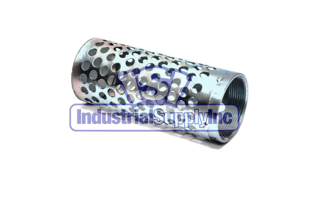 Strainers | Long Thin | Round Hole | 3" NPSH | Zinc Plated | Industrial Supply
