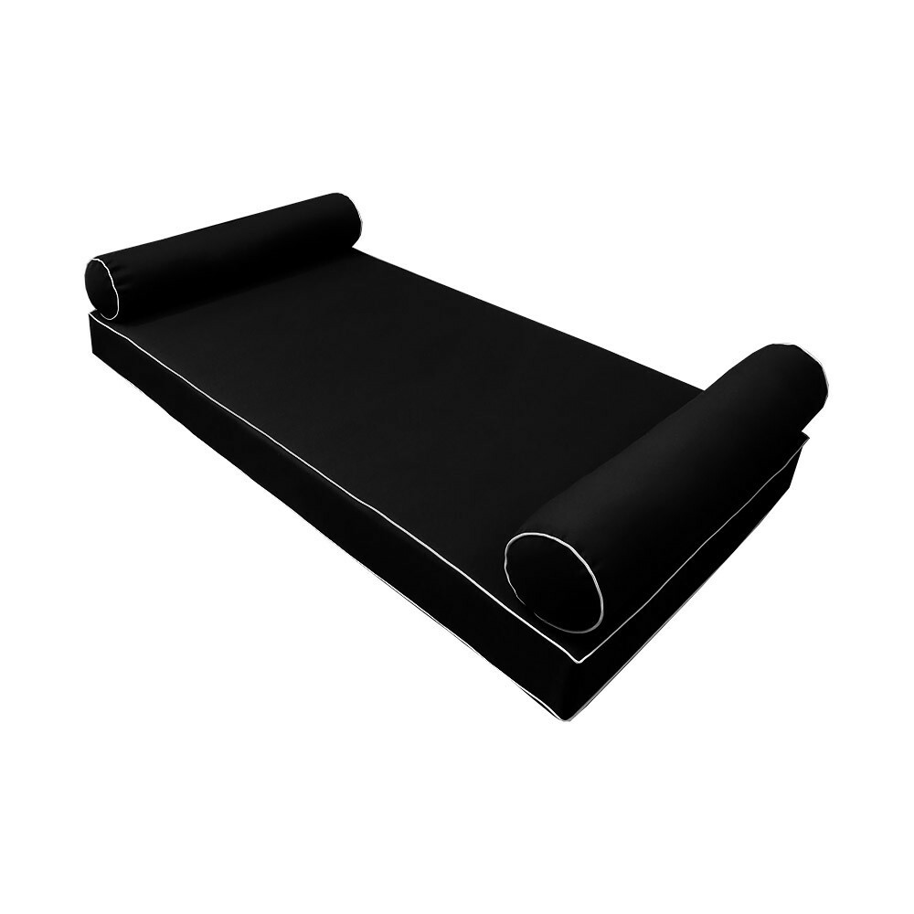 |SLIPCOVER ONLY|S5 Daybed Mattress Bolster Covers Contrast Pipe Trim Full AD109