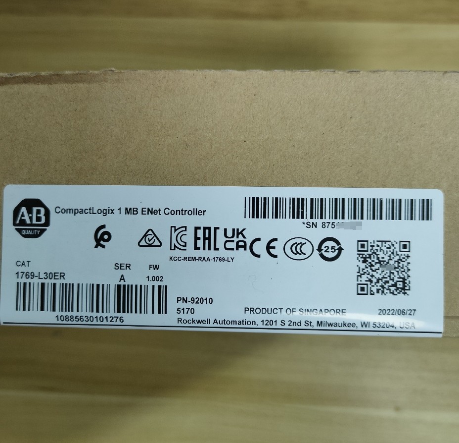 AB 1769-L30ER CompactLogix 1 MB ENet Controller New AB 1769L30ER TX