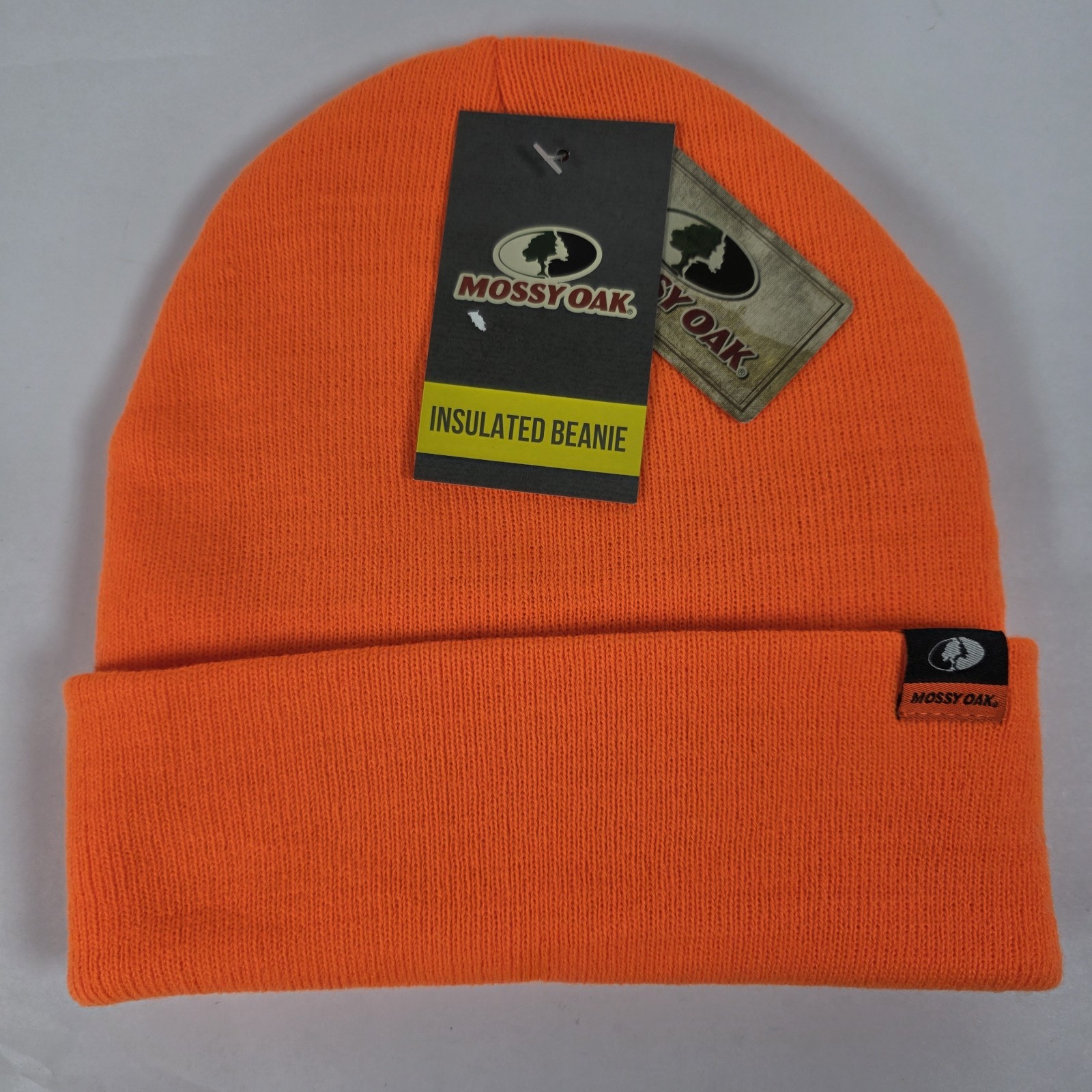 Mossy Oak Insulated Beanie Hat Blaze Orange Hunting Cap NWT One Size