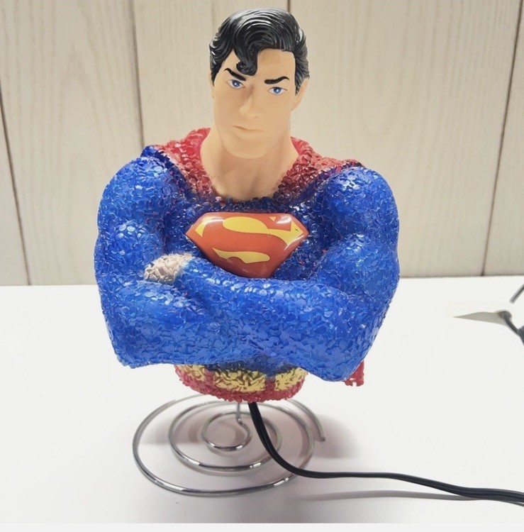 Superman Popcorn Table Lamp Night Light 9" DC Comics Textured Plastic😀