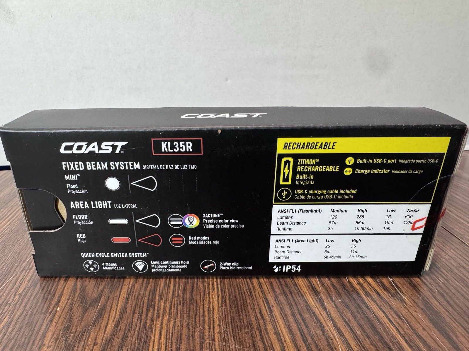 COAST KL35R Rechargeable Inspection Flashlight 600 Lumen USB-C LED Work Light