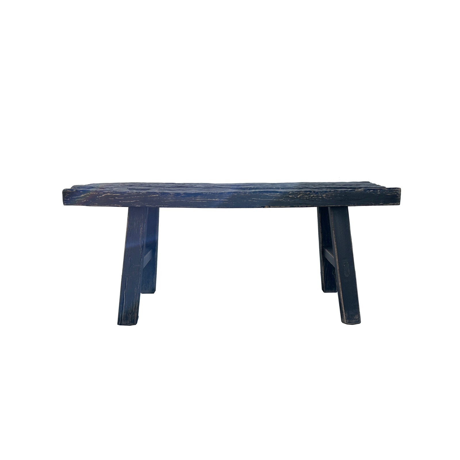 Distressed Rustic Black Rough Grain Flat Wood Bench Table ws4543