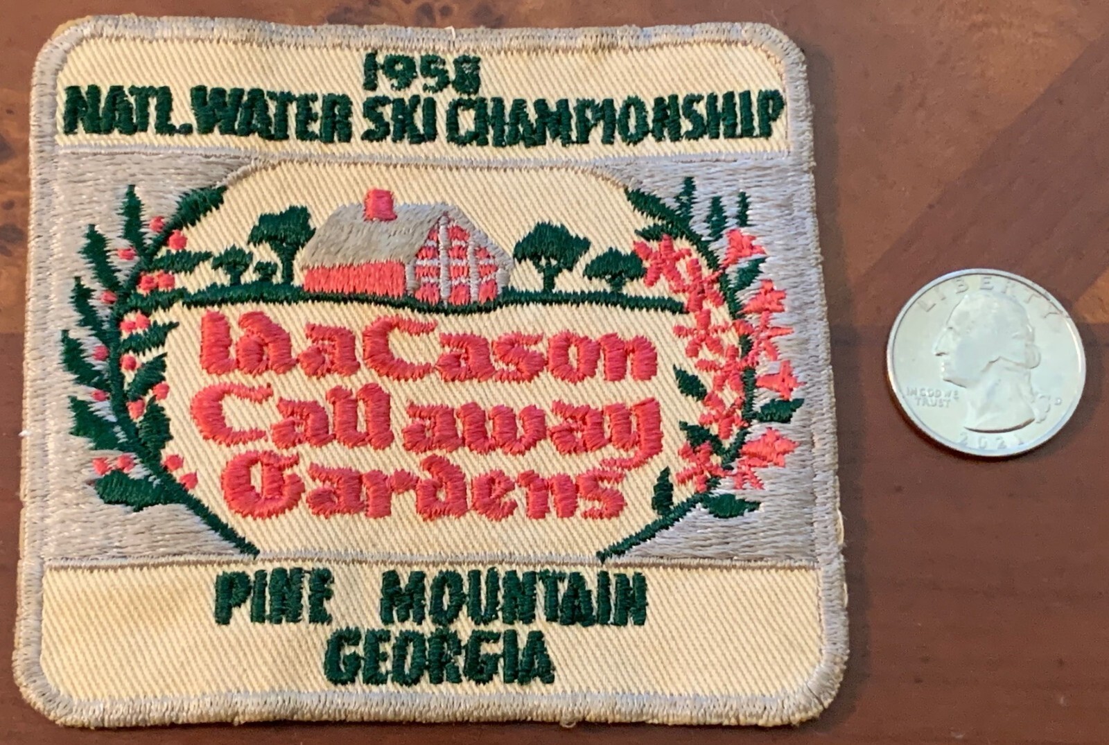 Vintage 1958 National Water Ski Championship Patch, Pine Mountain, GA