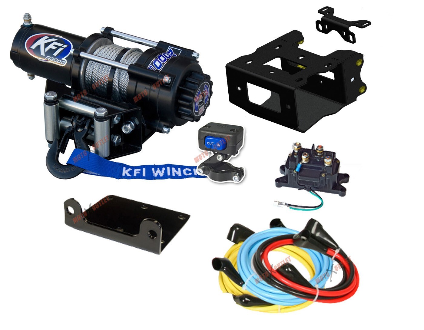 Polaris Sportsman 570 Winch and Mount Plate Kit 2014-2026 2000 lbs KFI ATV