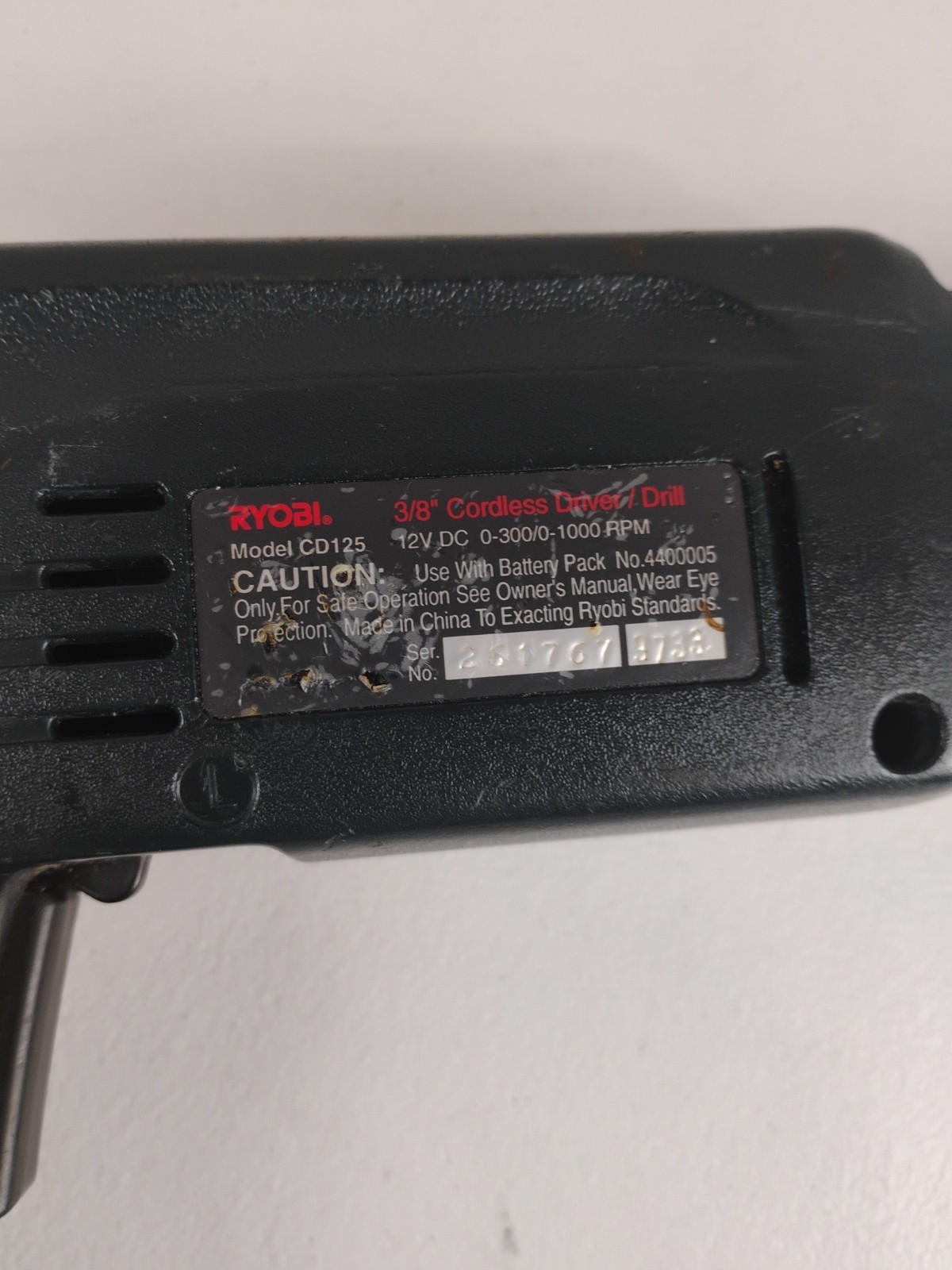 Ryobi Model CD125 12v Drill / Driver Only