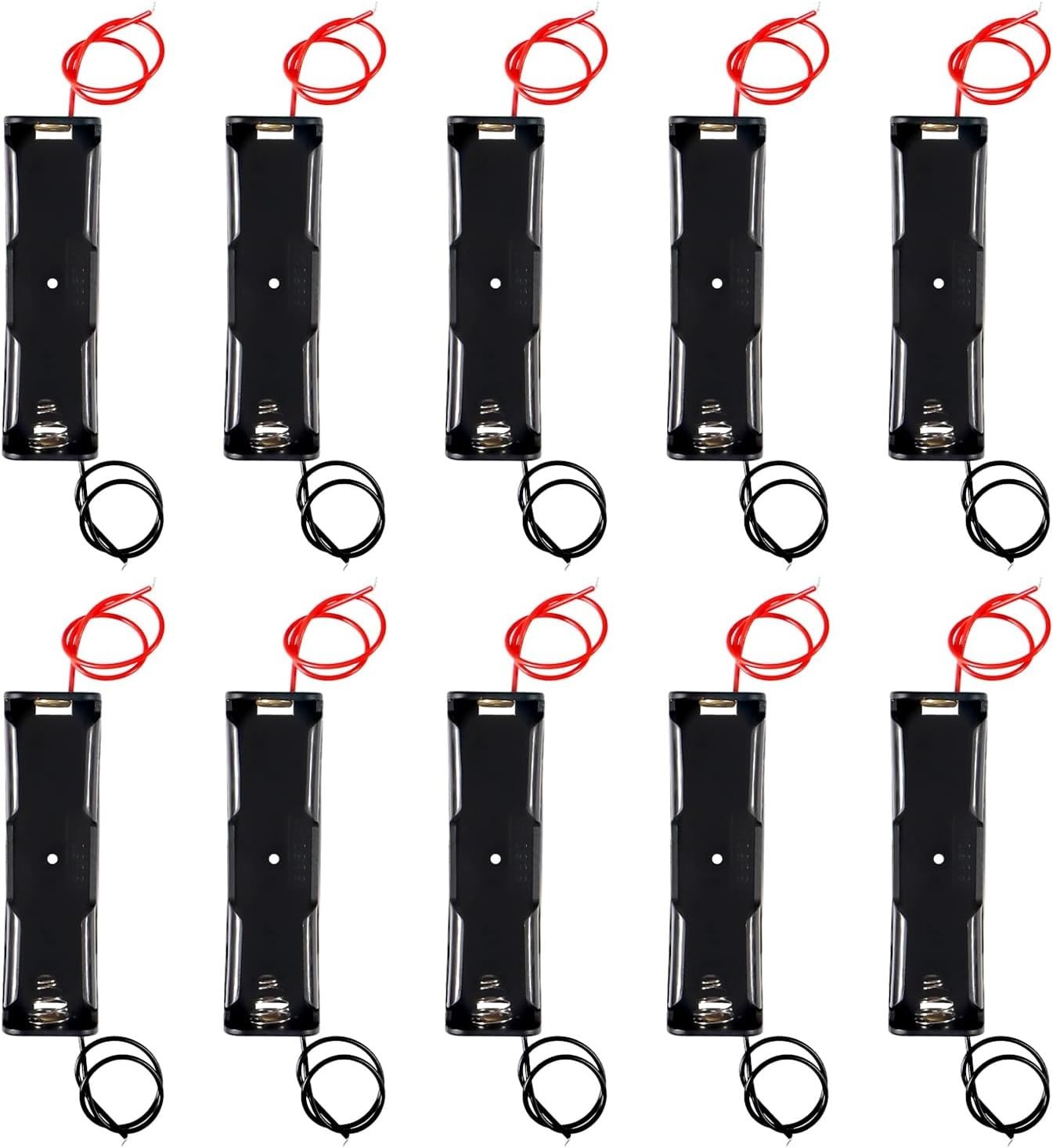 10PCS 18650 Battery Holder 1-Slot 3.7V Storage Box Case with Wire Leads