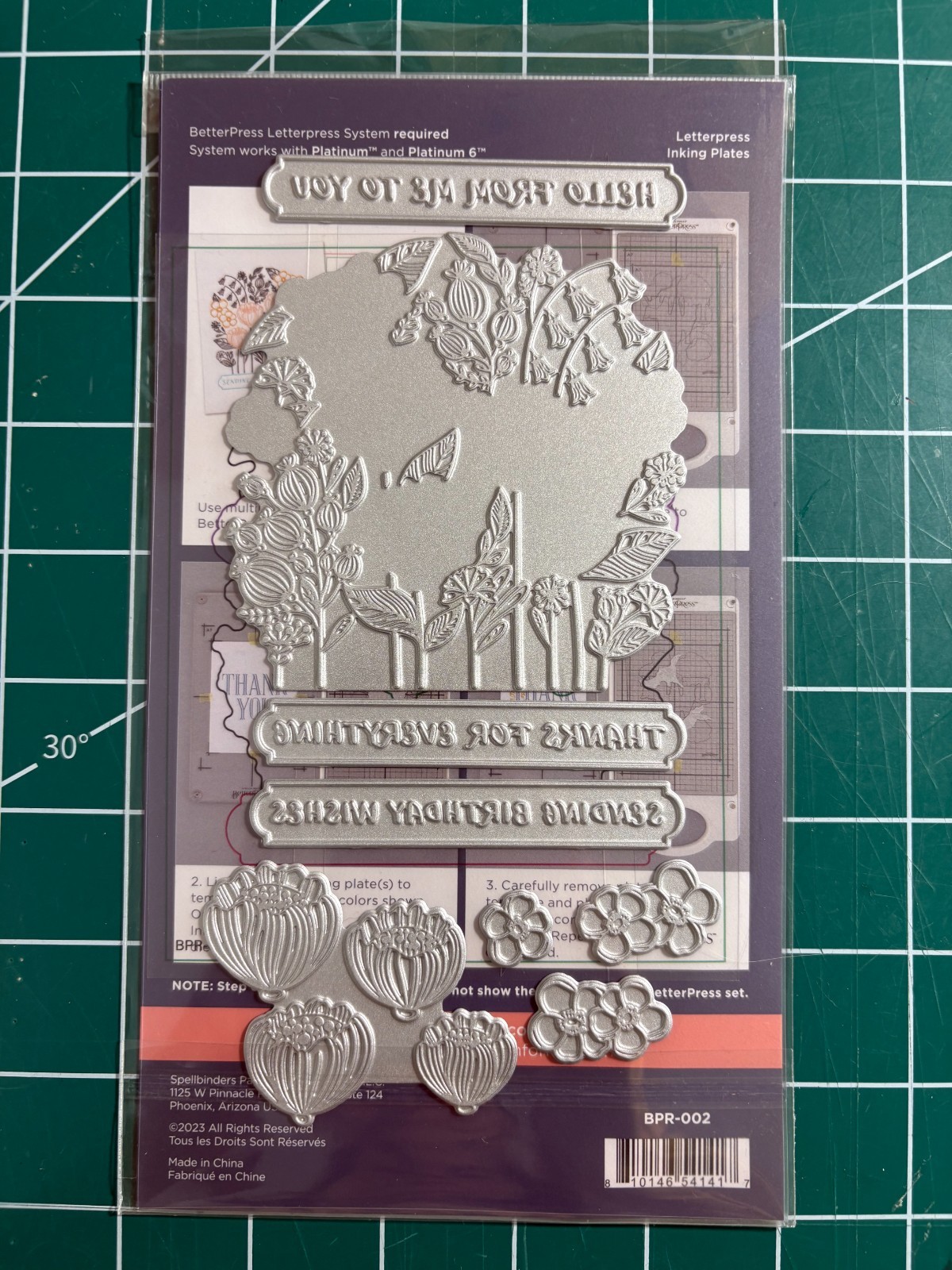 Spellbinders BetterPress Blooming Garden Registration Press Plates - NEW