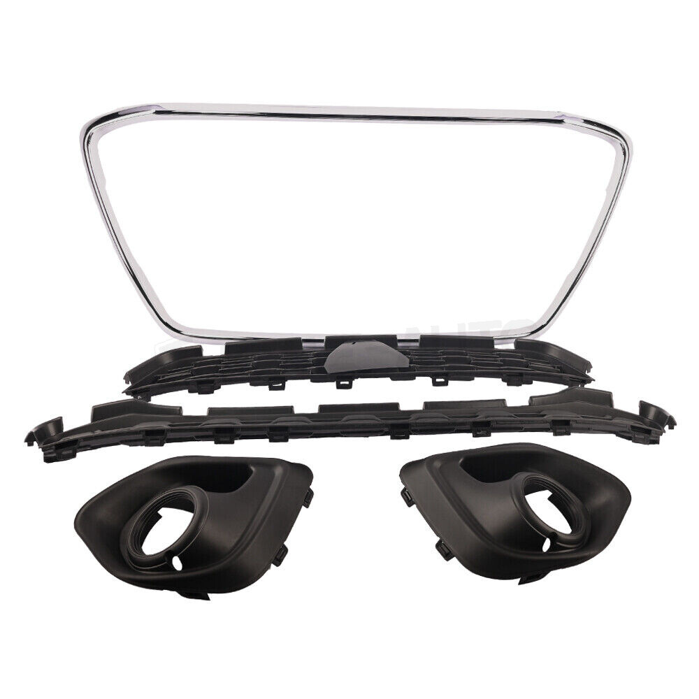 For 2013-2015 Outlander Sport ASX RVR Front Grille Set w/Trim & Fog Light Cover