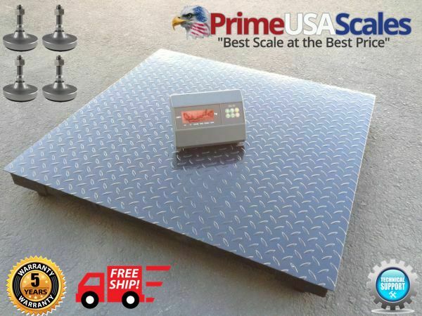 Floor Scale Heavy Duty Platform 48" x 48" 2,500 x 1 lb with Digital Indicator