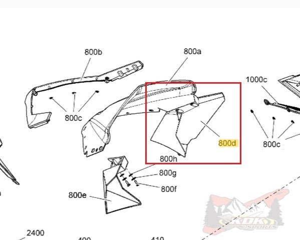 SKI-DOO RH AIR DEFLECTOR 517303604