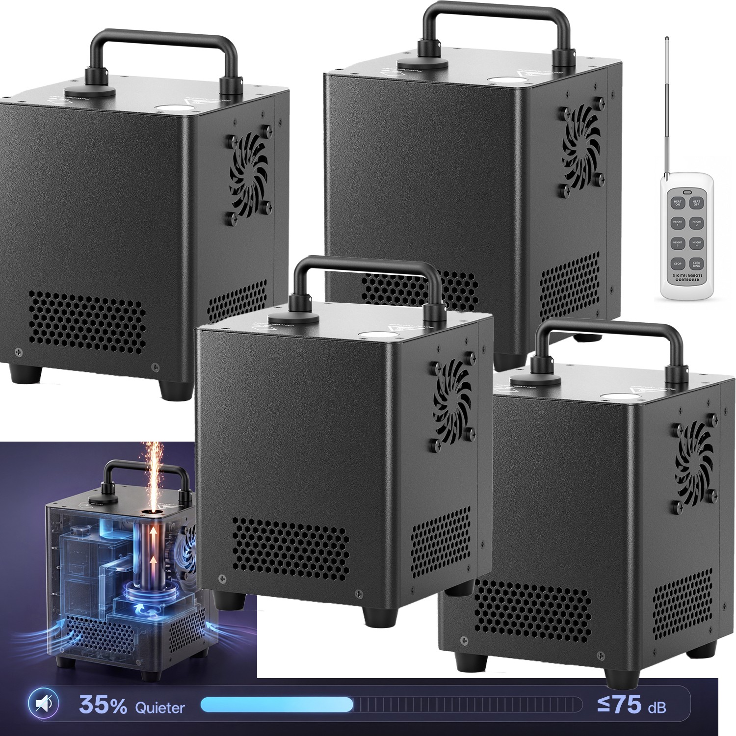 Mini Quiet Cold Spark Firework Machine 800W DMX ≤75dB Stage Effect Party DJ Show