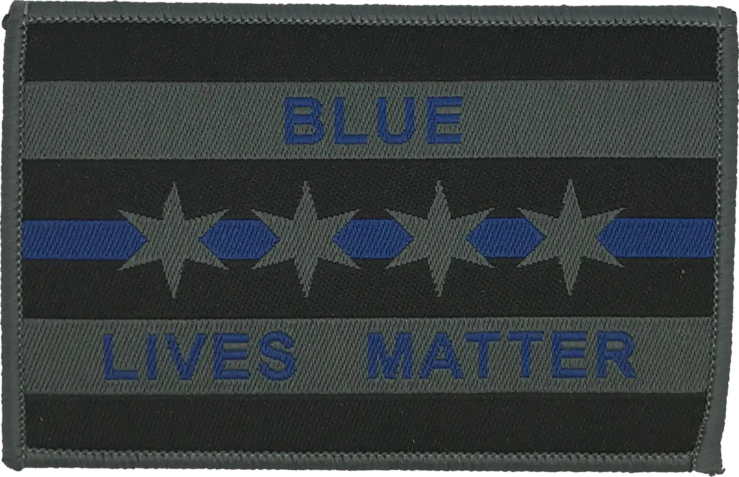 CITY OF CHICAGO FLAG PATCH: Grey Blue Lives Matter