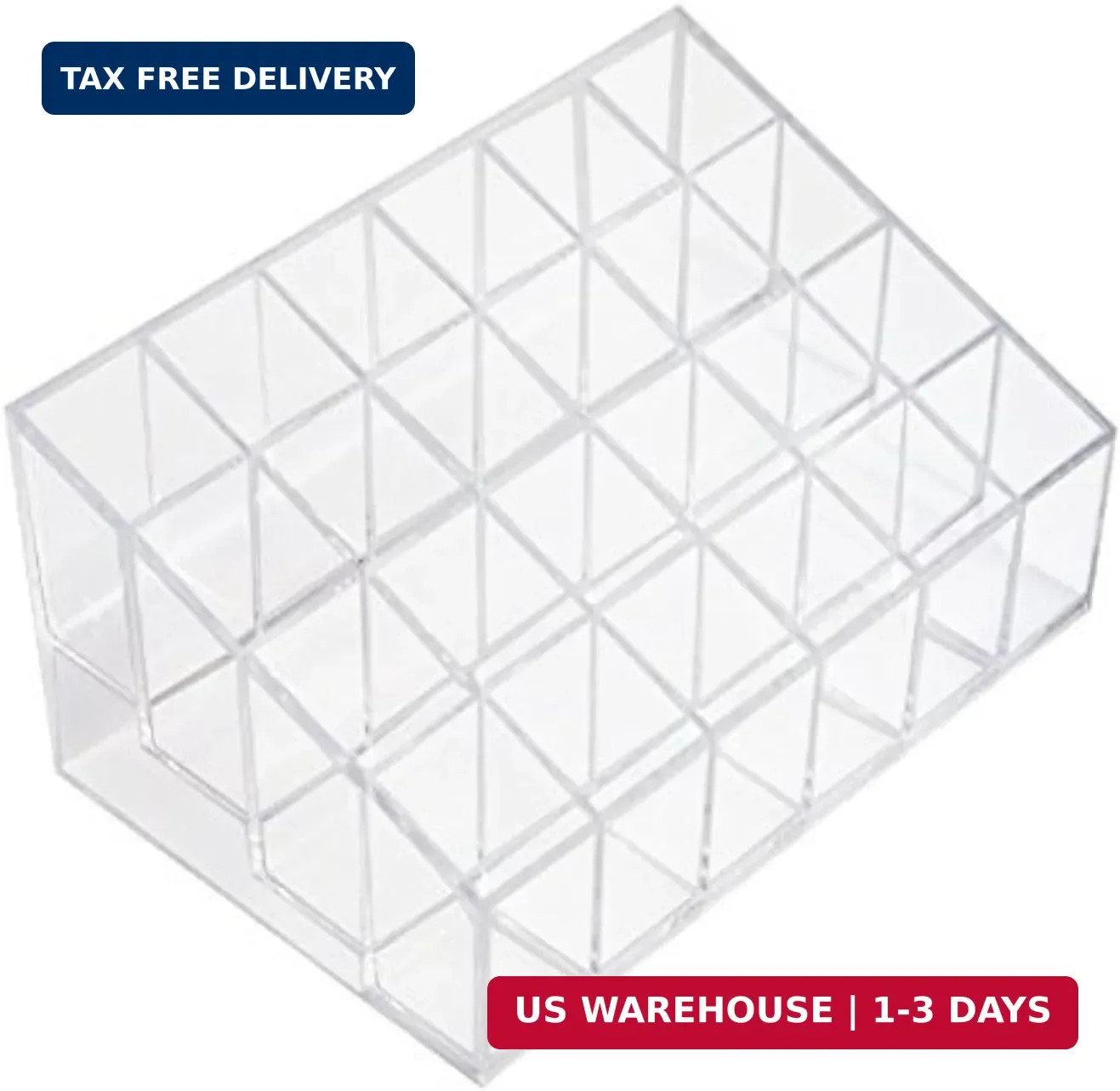 Transparent Cosmetic Makeup Organizer Clear 24 Lattices Lipsticks Cosmetic Lotio
