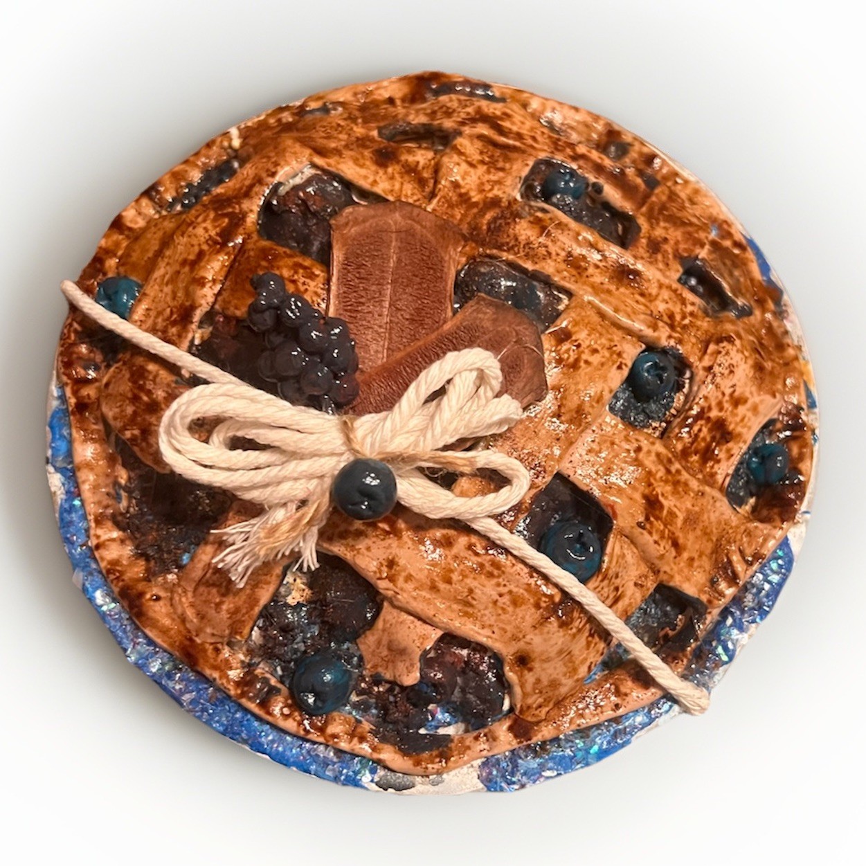 Freshly Faked Home Made Blueberry Pie - Faux Foodie Decor Or Gift