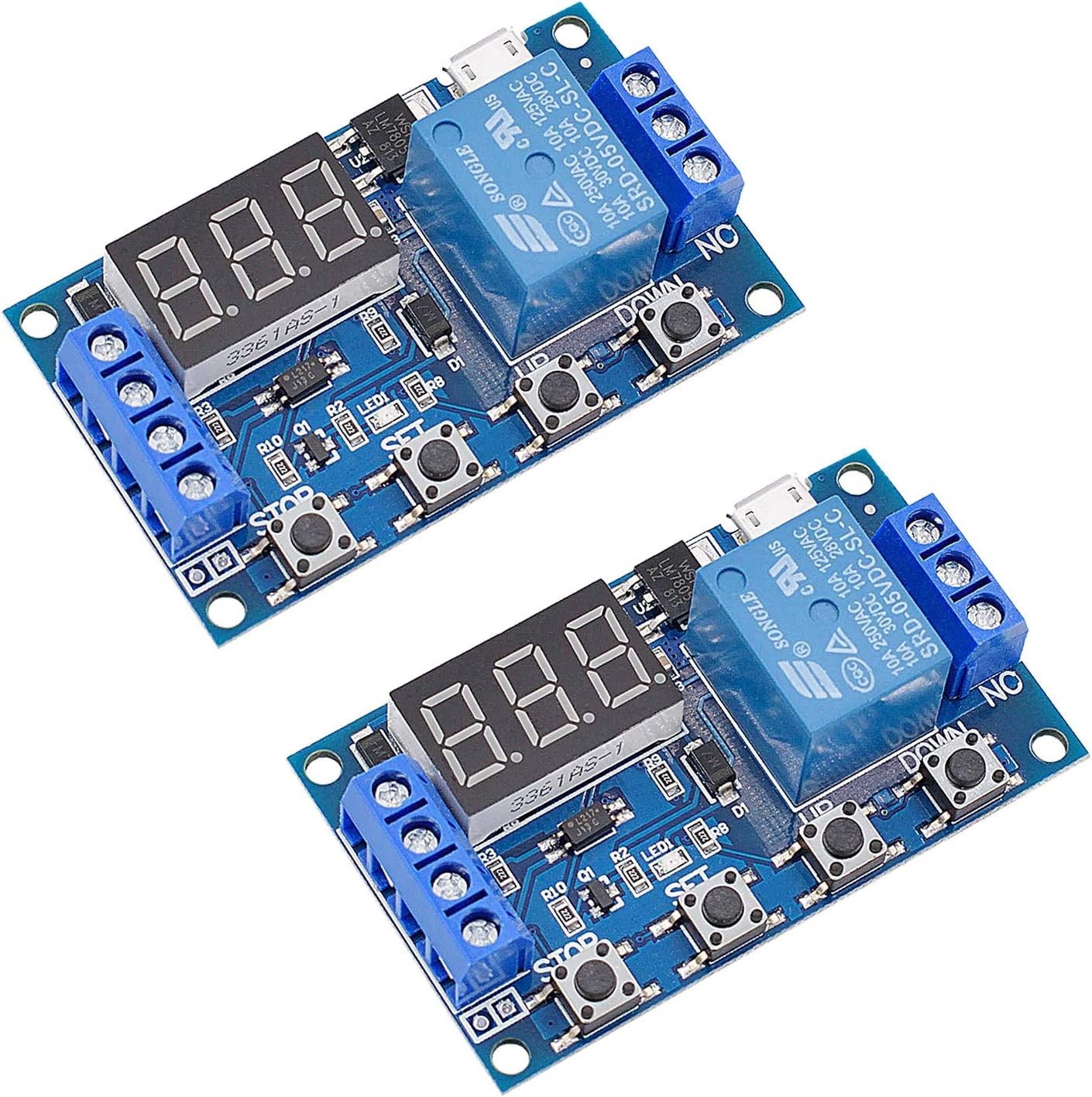 [2 Pack] DC 6-30V Timer Relay Programmable Delay Module Cycle Timer...