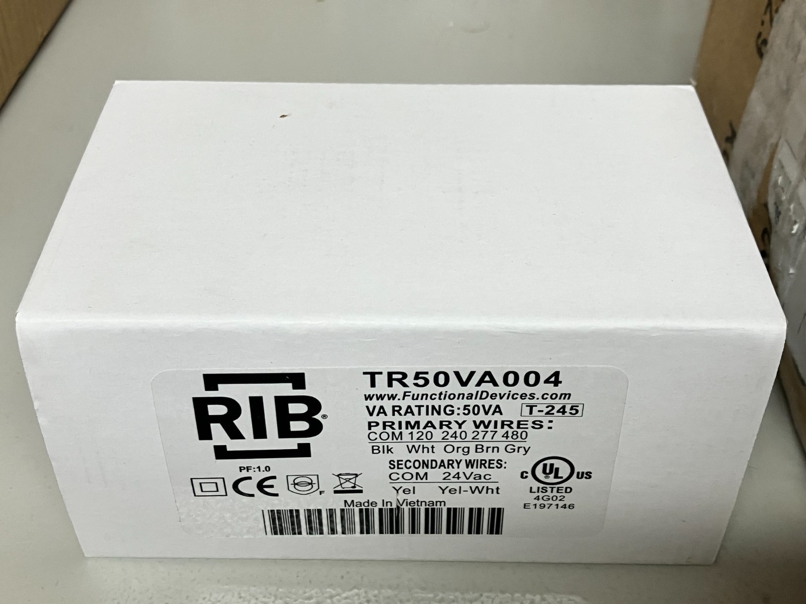 RIB TR50VA004 Power Transformer 50VA Step-Down 120/240/277/480V to 24V