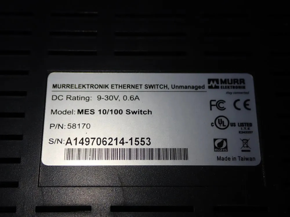 MURRELECTRONIK MES 10/100 SWITCH ETHERNET SWITCH 04200591463