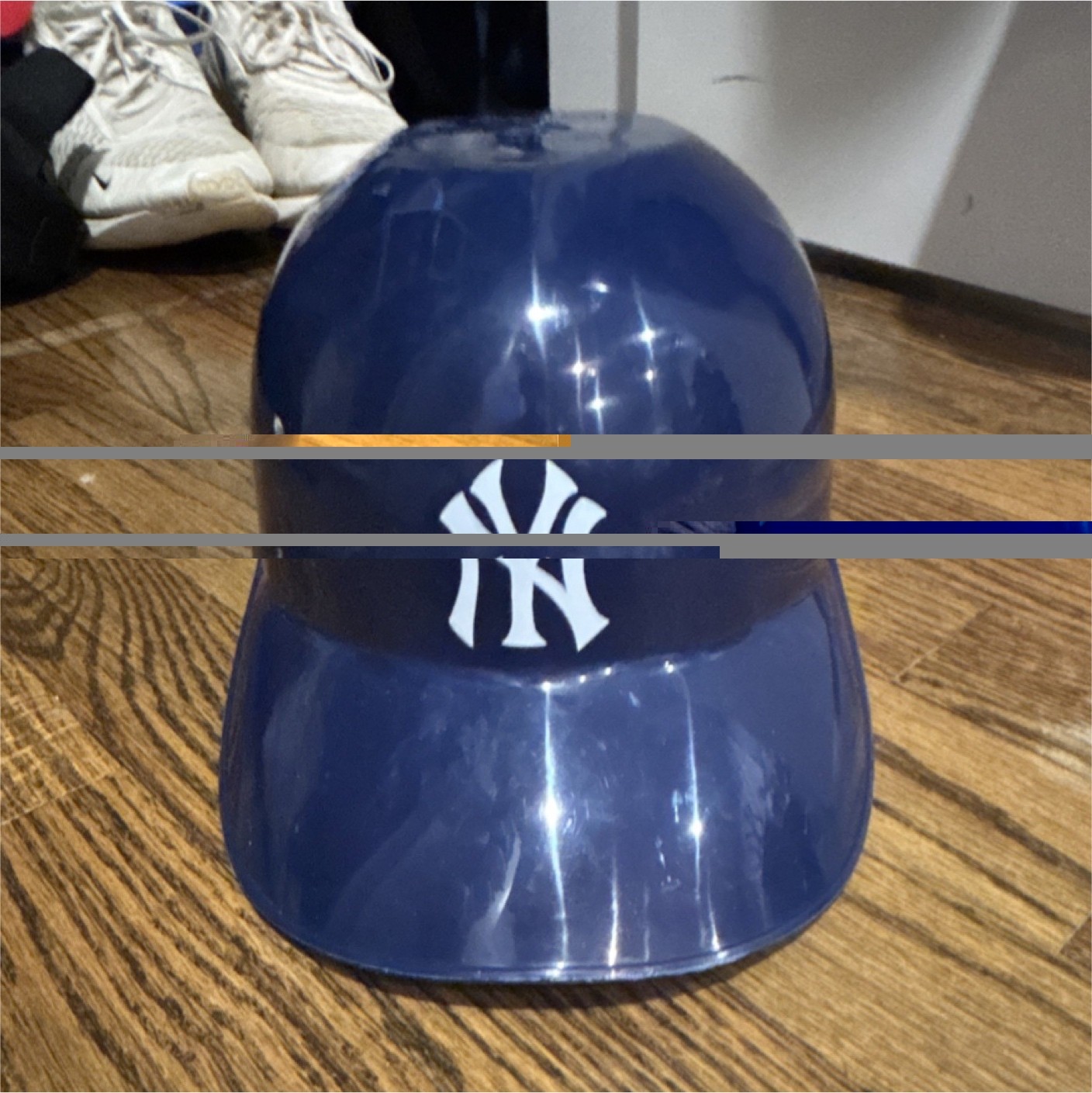 New York Yankees Navy Blue Glossy Baseball Batting Helmet 2 Vent Holes