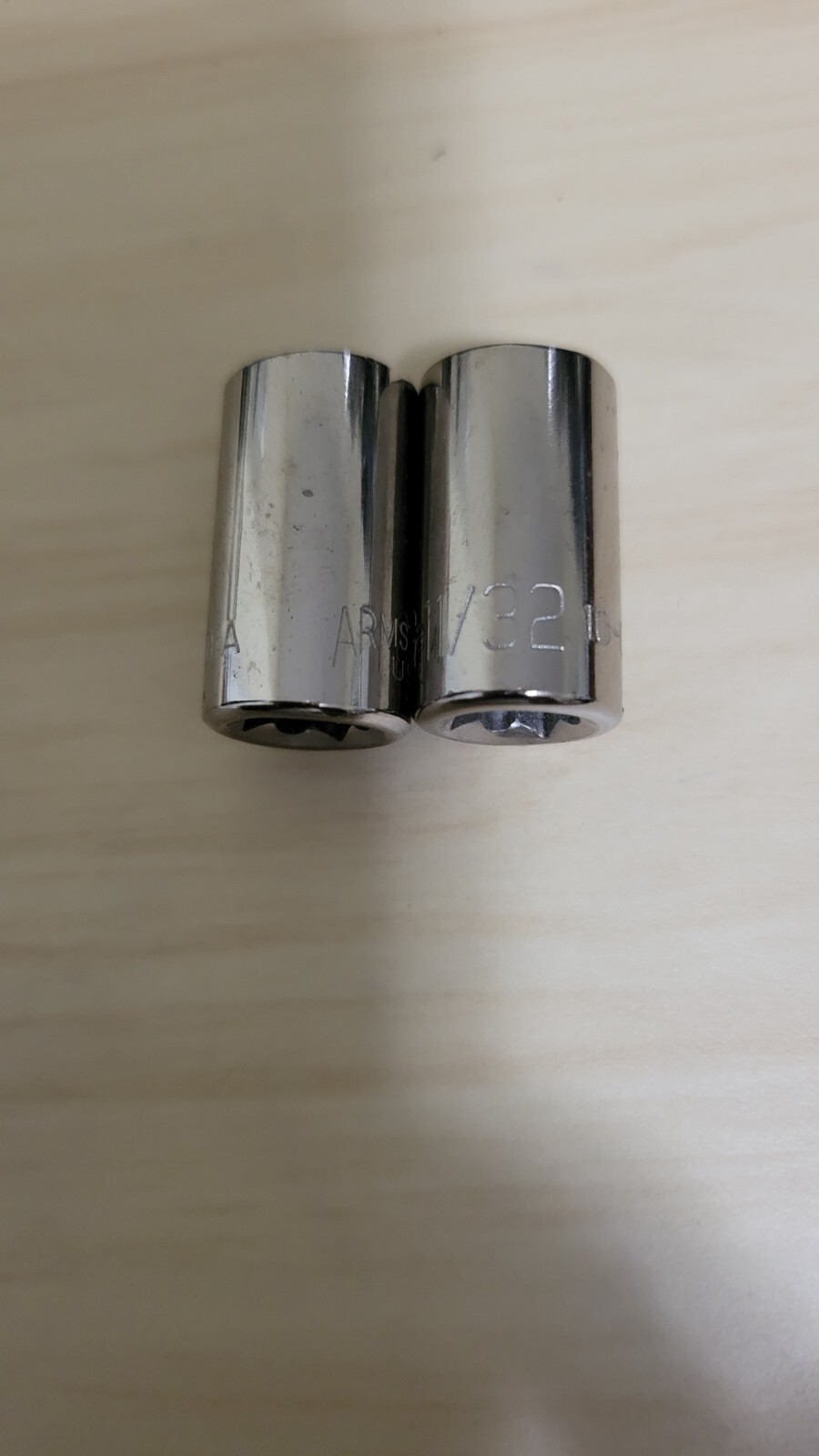 Armstrong 10-011 1/4" Drive 11/32" 6 Point Standard Socket Pair (2)  USA NEW
