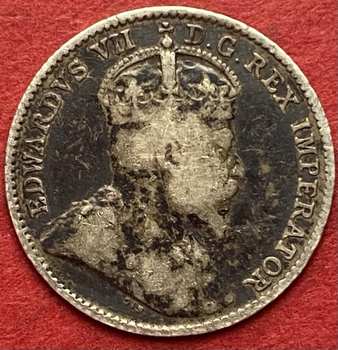 1910 Canada 5 Cents Round Leaves - Fine - Scratches Trend 25$ Lot#7657