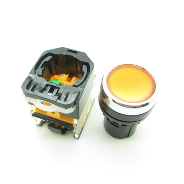10 x Yellow Push Button Switch Pushbutton Latching 22mm NO + NC 10A Wholesale