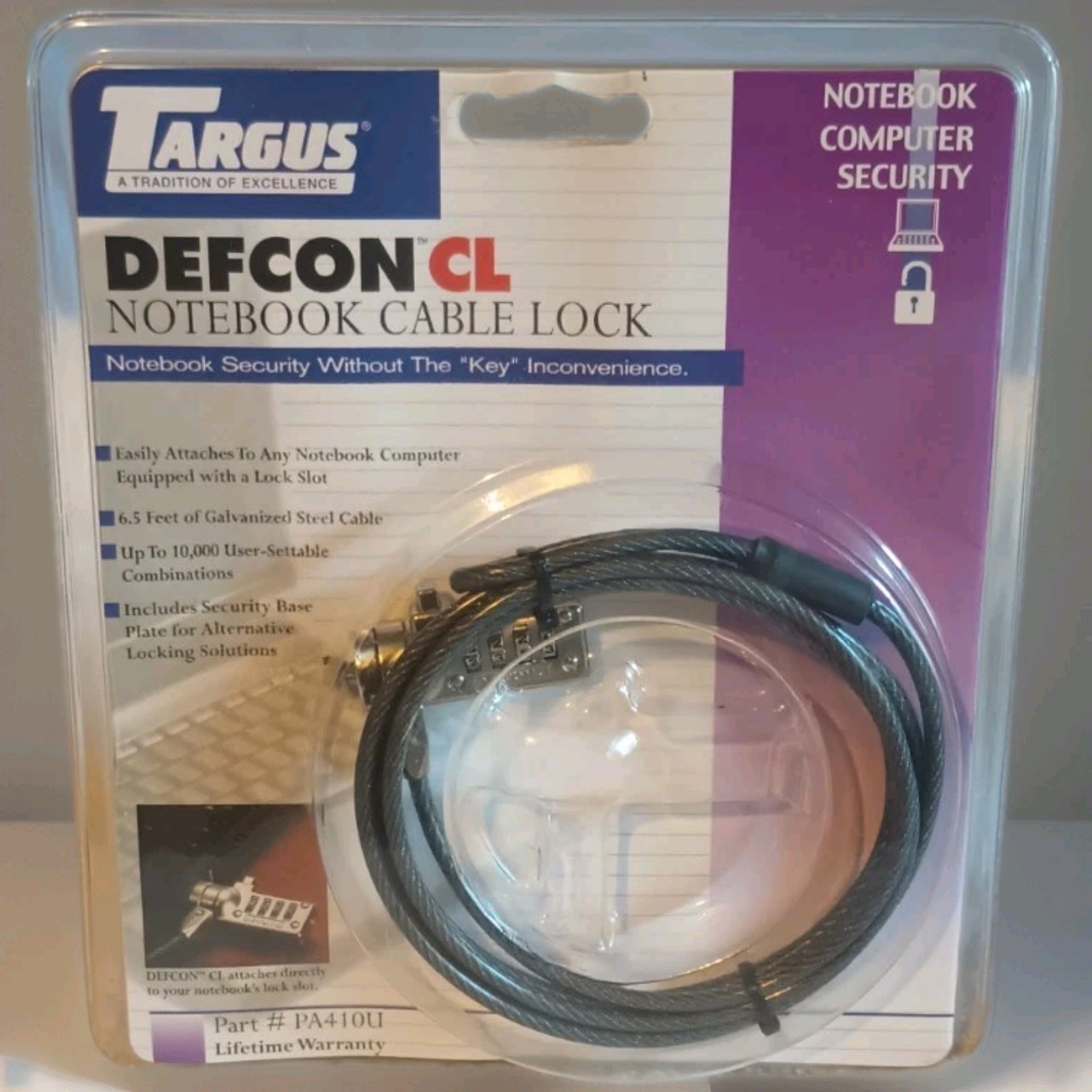 Targus Defcon CL Notebook Laptop PC Desktop Combo Cable Lock Security PA410U New