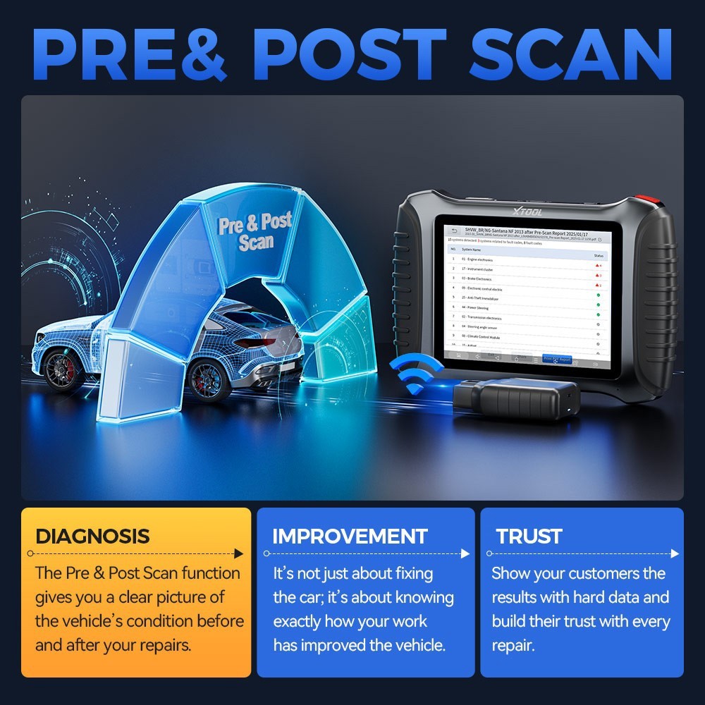 USED XTOOL IP900BT OBD2 Scanner AI-Assisted Wireless Diagnostic Tool Key Coding