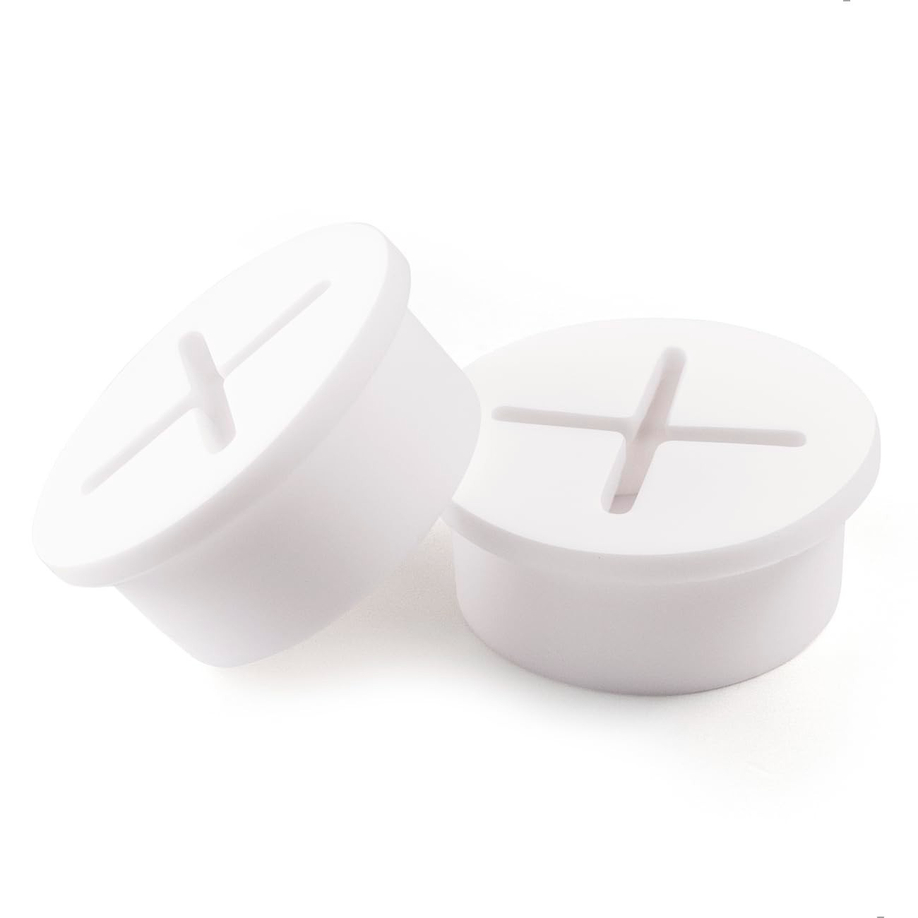 Elegant 2 Pack White Silicone Cable Grommets - Dust-Resistant & Flexible Design