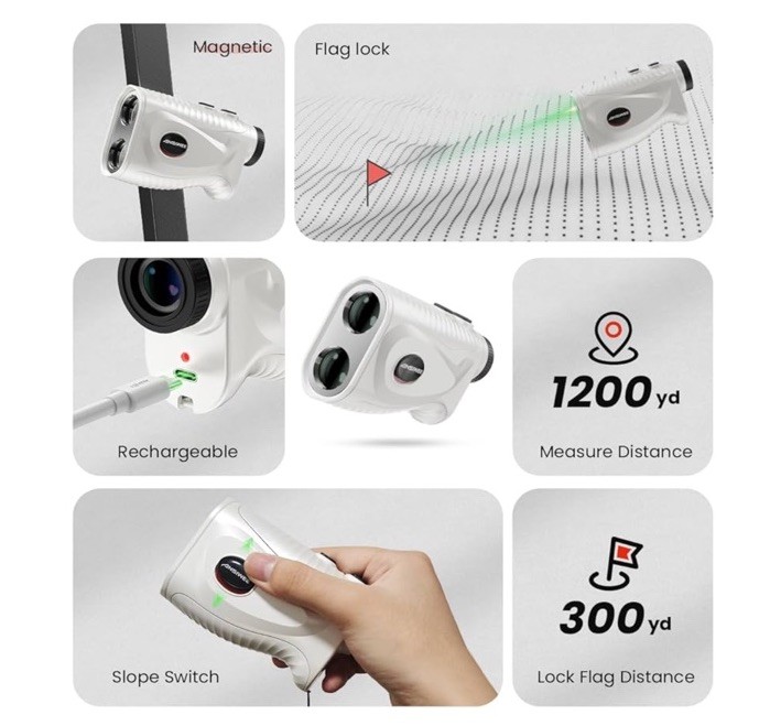 Original Fading Wave Mini Design: Precision Golf Rangefinder Laser Range Finder