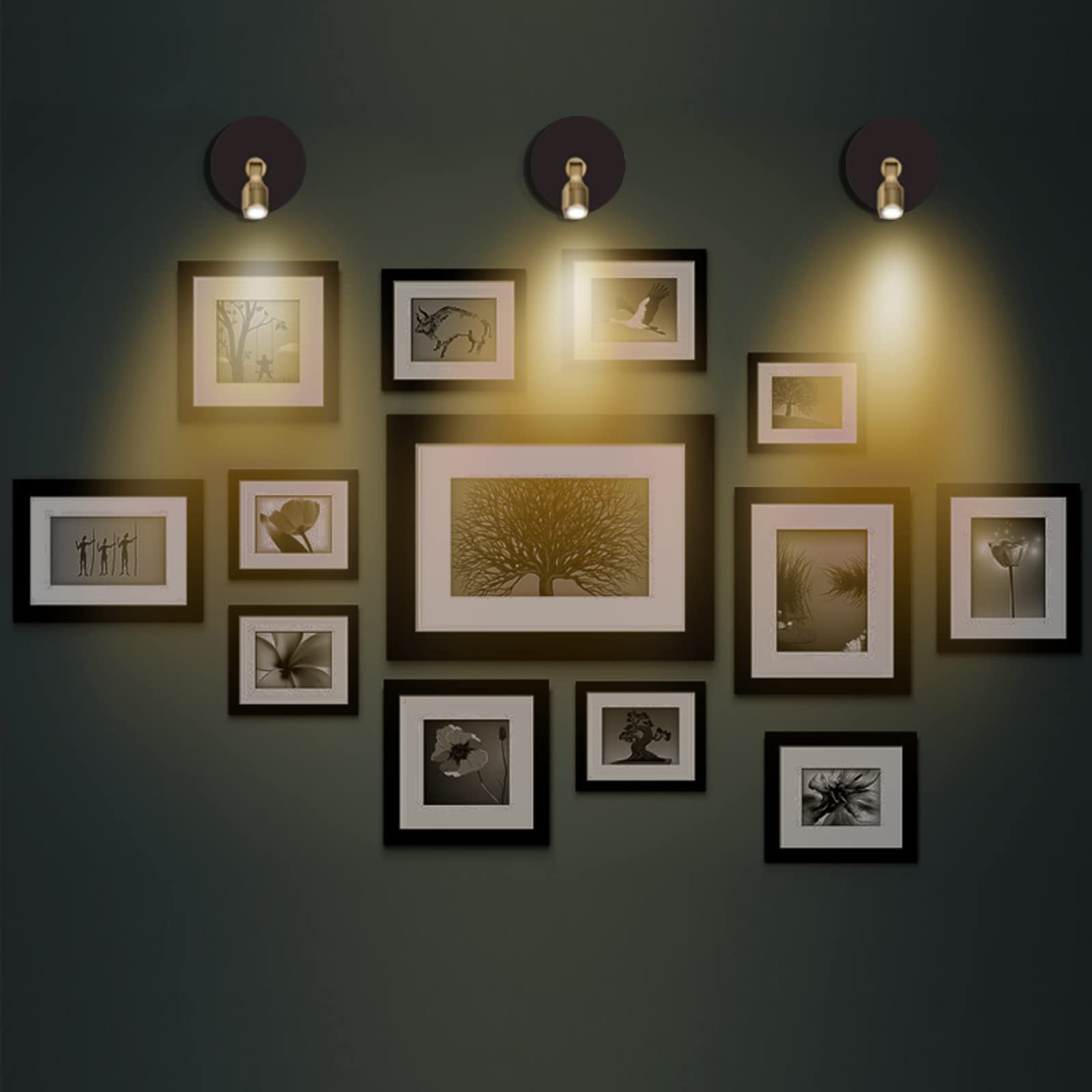 Battery Operated LED Spotlight, Picture Spot Lights, Indoor Uplighting, Puck ...