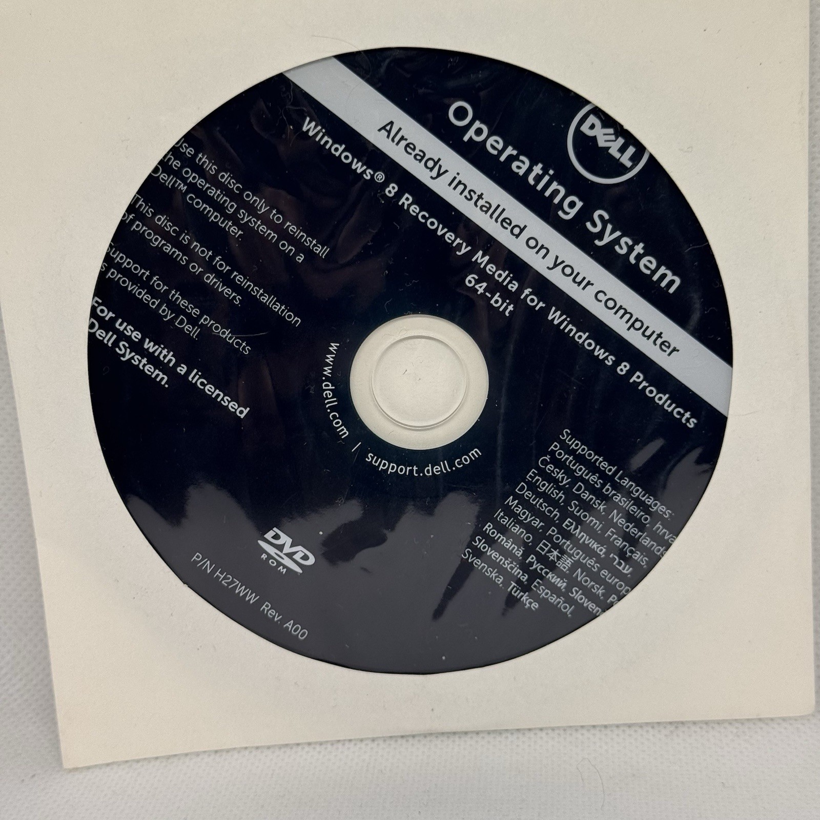 Dell Windows 8 64 Bit SEALED Reinstallation DVD Dell P/N 0CY2KJ