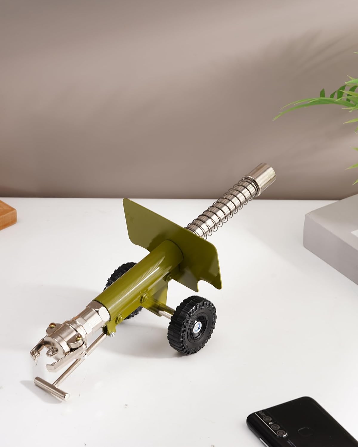 Mini Firecracker Launching Cannon Model, Stainless Steel Medium, Green