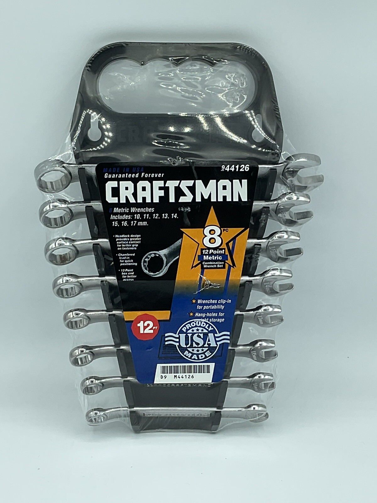 Craftsman Metric Wrench Set 8 piece 12 Point 10mm-17mm # 44126 - VA - USA - NOS