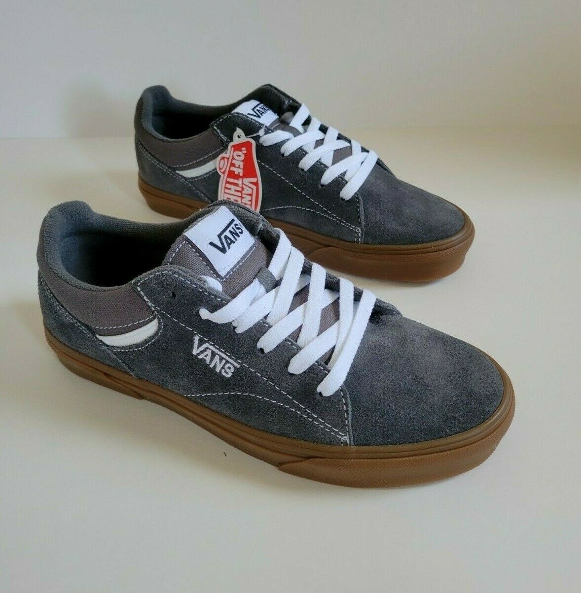 Vans Seldan Gray and Brown Suede Sneakers Men's Size 7.5