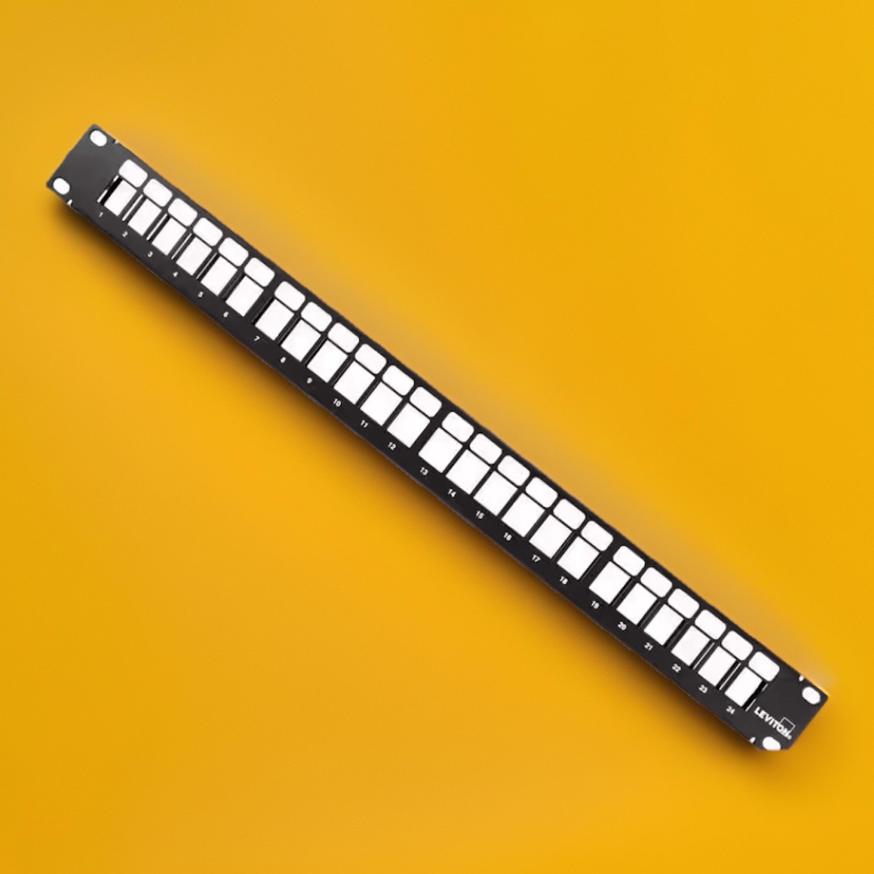 🔥Leviton 49255-H24 QuickPort Patch Panel — 24-Port — 1RU — Black (Keyed/QuickPo
