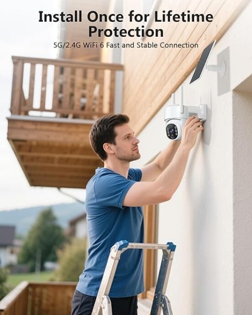 4 Immersive 2K Solar Security Cameras with Night Vision & Smart Detection