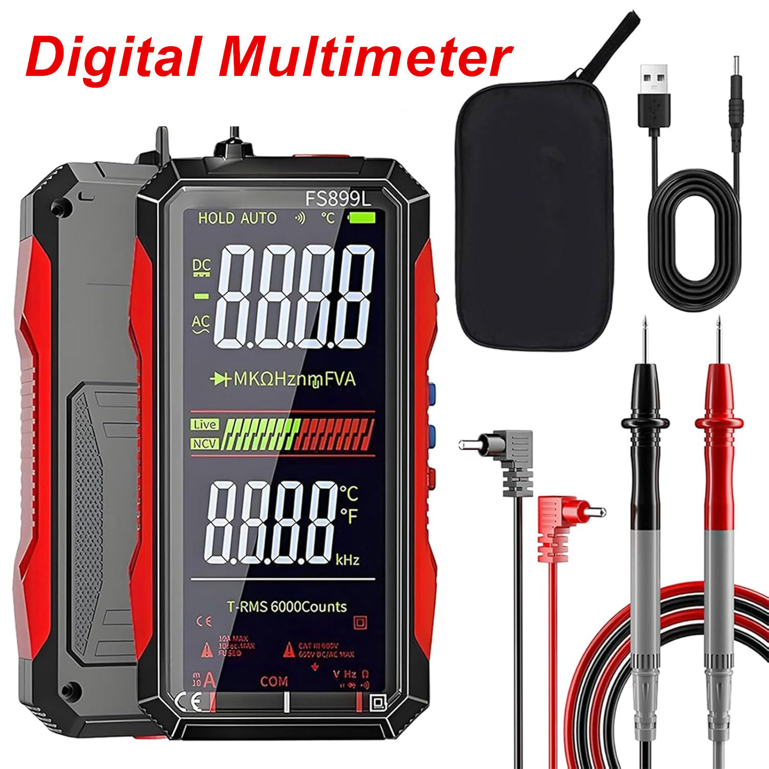 USB Rechargeable Digital Multimeter Tester Automatic for Electrical Issues New