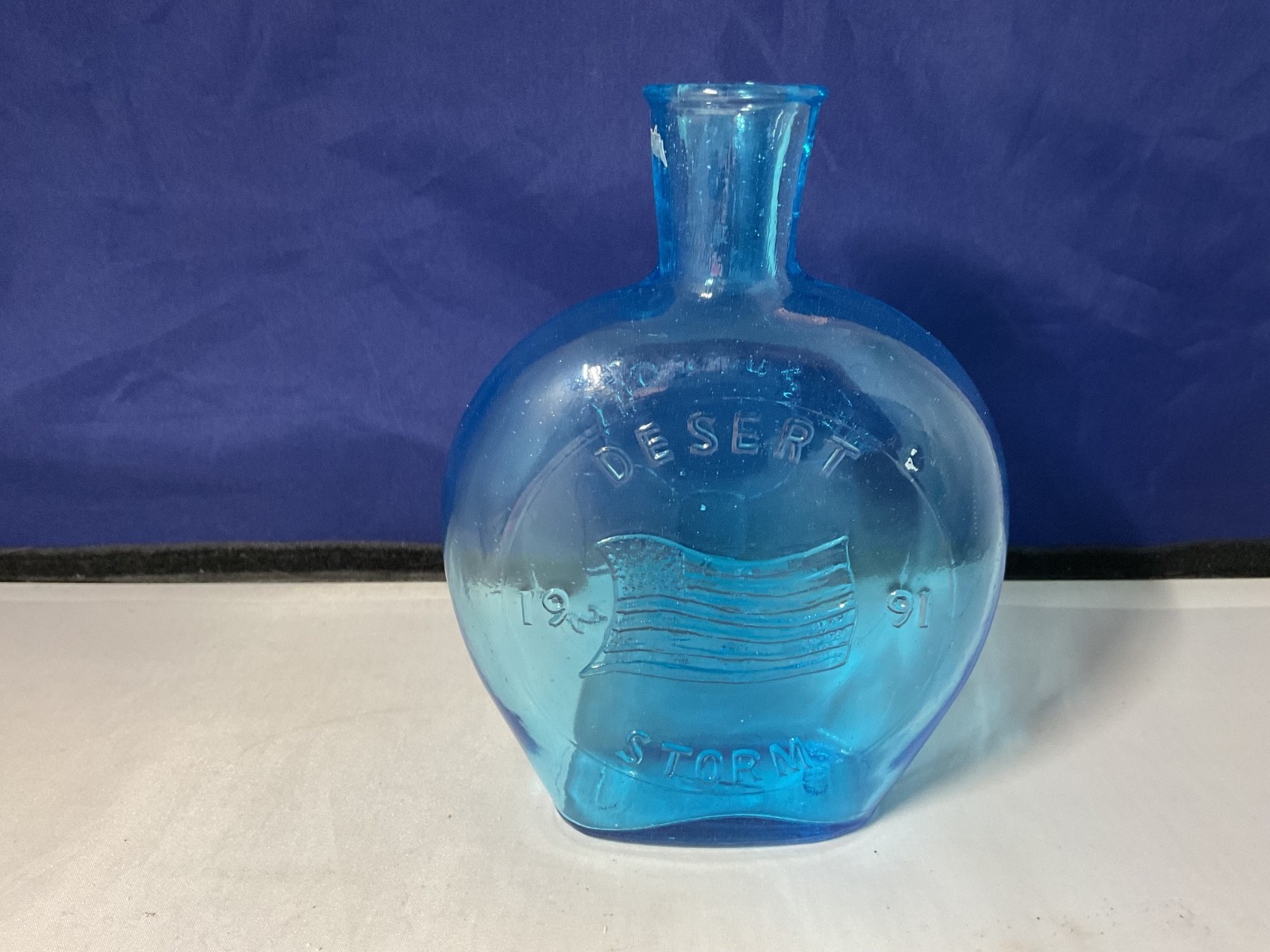 Desert Storm Blue Bottle 1991 We Support Our Troops -B24