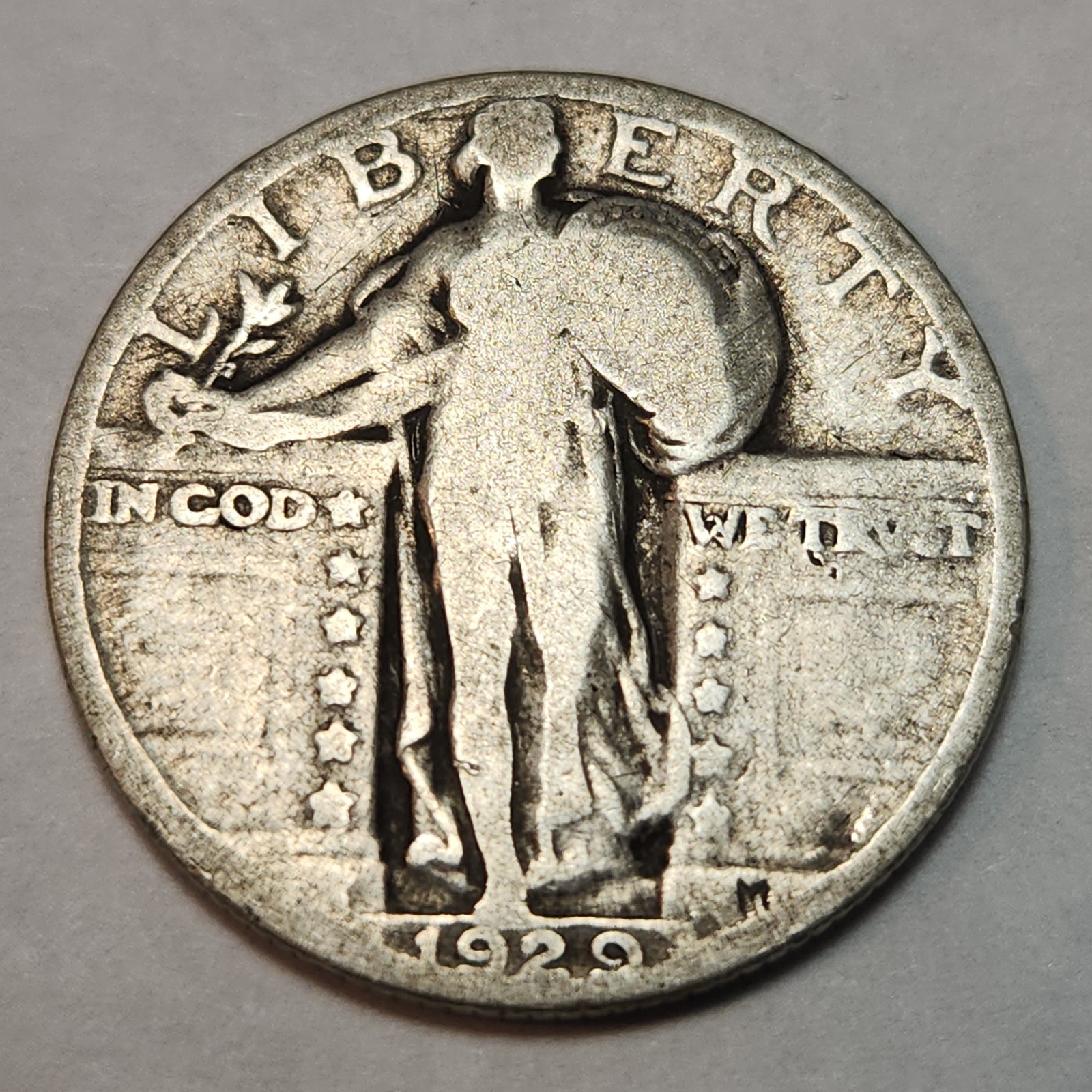 1929 P Standing Liberty Quarter Dollar 25c US 90% Silver Coin Philadelphia Q29Aa